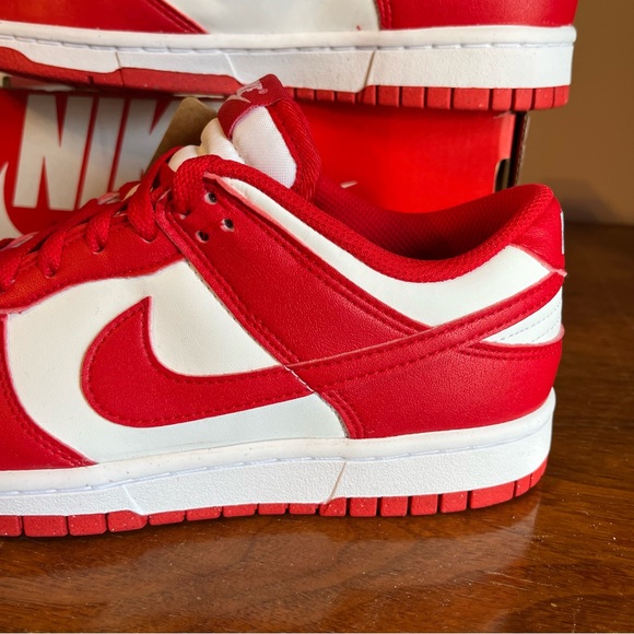 NIKE Women’s Dunk Low University Red Next Nature Sneakers - Picture 4 of 9